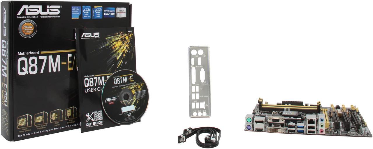 Alt view image 6 of 5 - ASUS Q87M-E/CSM LGA 1150 Intel Q87 HDMI SATA 6Gb/s USB 3.1 Micro ATX Intel Motherboard