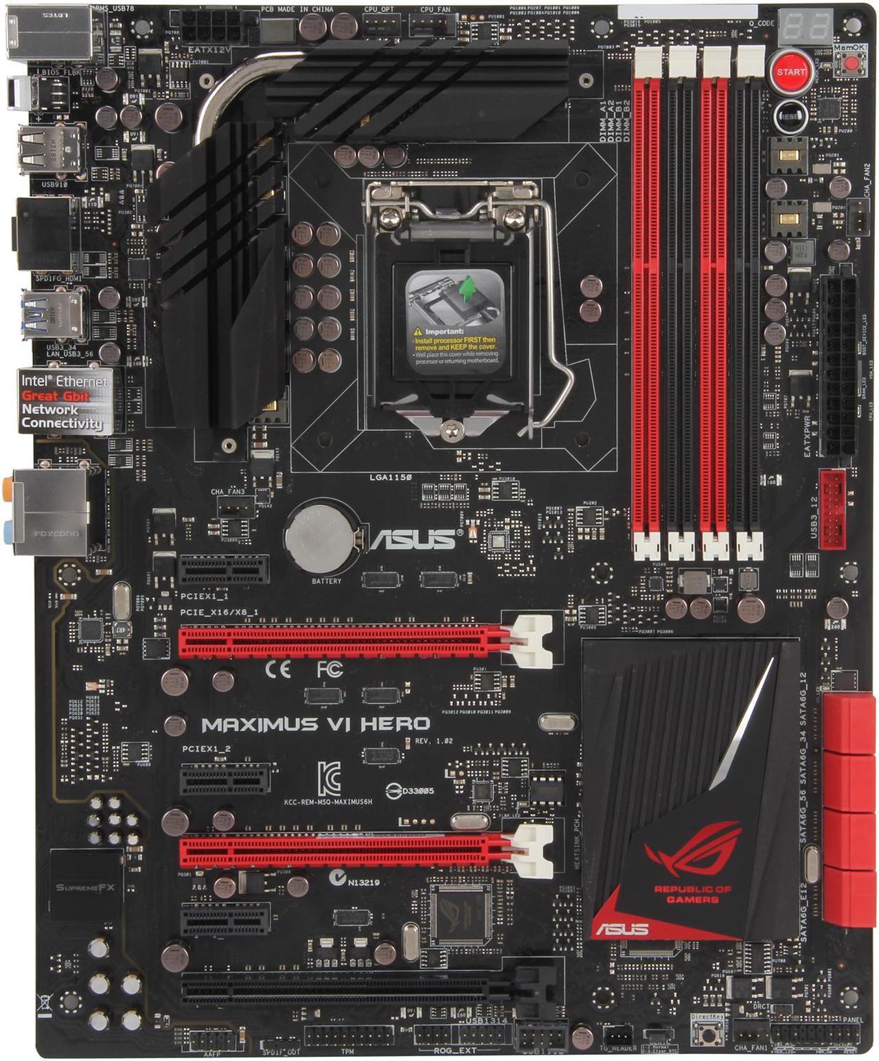 Alt view image 3 of 6 - ASUS MAXIMUS VI HERO LGA 1150 Intel Z87 HDMI SATA 6Gb/s USB 3.0 ATX Intel Motherboard