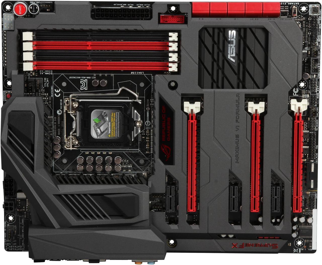 Alt view image 3 of 6 - ASUS MAXIMUS VI FORMULA LGA 1150 Intel Z87 HDMI SATA 6Gb/s USB 3.0 ATX gaming board with double-sided ROG Armor, 23C-degrees cooler CrossChill and 120dB SNR, 600ohm audio