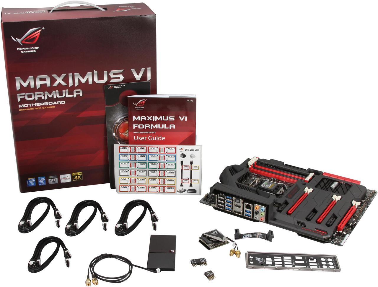 Alt view image 6 of 6 - ASUS MAXIMUS VI FORMULA LGA 1150 Intel Z87 HDMI SATA 6Gb/s USB 3.0 ATX gaming board with double-sided ROG Armor, 23C-degrees cooler CrossChill and 120dB SNR, 600ohm audio