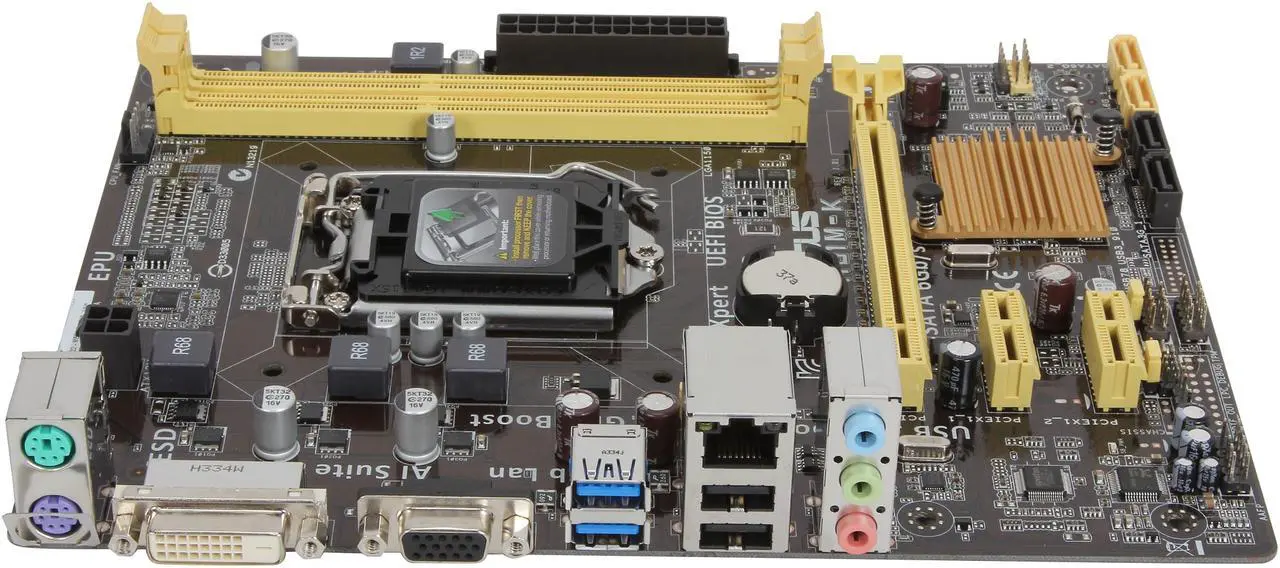 Alt view image 3 of 5 - ASUS H81M-K LGA 1150 Intel H81 USB 3.1 uATX Intel Motherboard