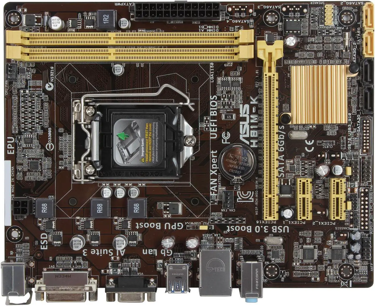 Alt view image 4 of 5 - ASUS H81M-K LGA 1150 Intel H81 USB 3.1 uATX Intel Motherboard