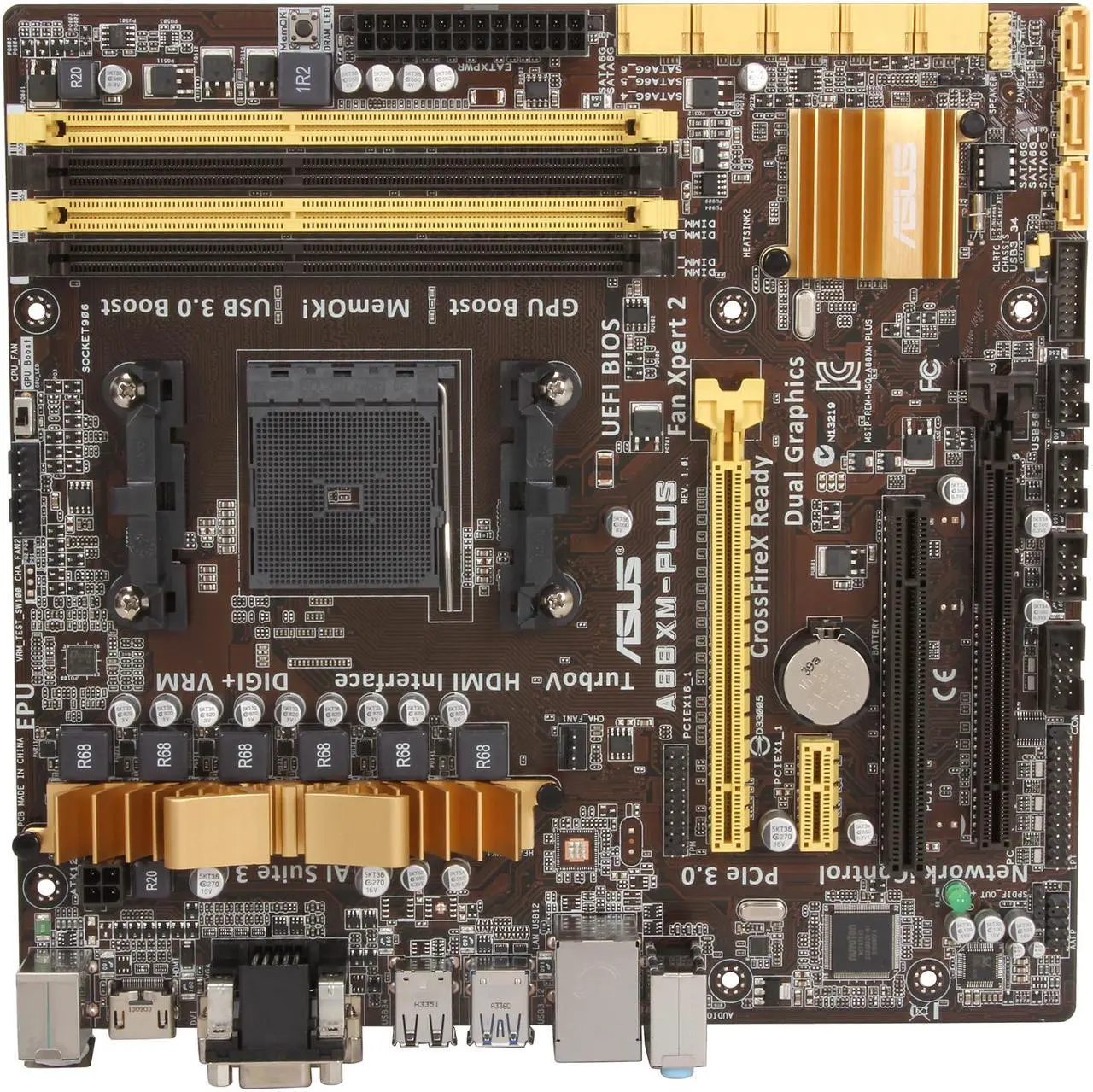 Alt view image 3 of 5 - ASUS A88XM-PLUS/CSM FM2+ / FM2 AMD A88X (Bolton D4) USB 3.0 HDMI Micro ATX AMD Motherboard