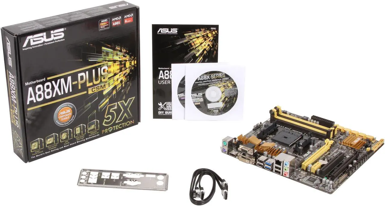Alt view image 5 of 5 - ASUS A88XM-PLUS/CSM FM2+ / FM2 AMD A88X (Bolton D4) USB 3.0 HDMI Micro ATX AMD Motherboard