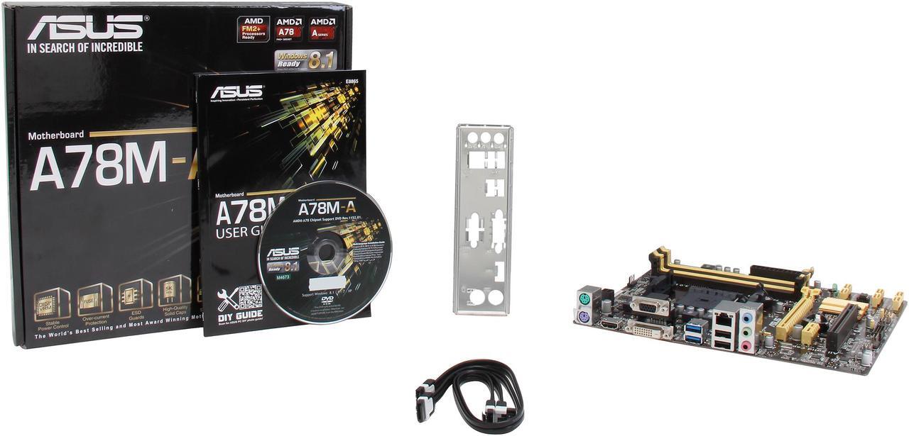 Alt view image 5 of 5 - ASUS A78M-A FM2+ AMD A78 (Bolton D3) USB 3.0 HDMI Micro ATX AMD Motherboard