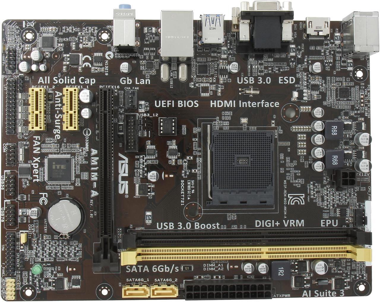 Alt view image 4 of 5 - ASUS AM1M-A AM1 SATA 6Gb/s USB 3.0 HDMI Micro ATX AMD Motherboard
