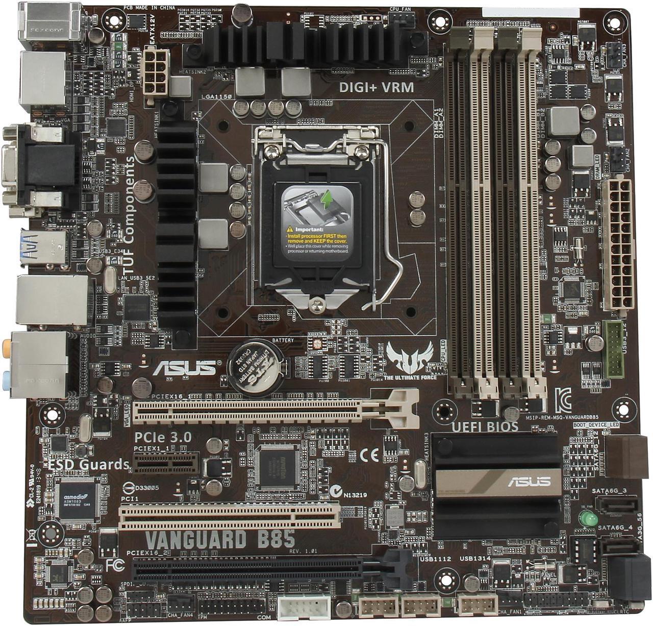 Alt view image 4 of 5 - ASUS VANGUARD B85 LGA 1150 HDMI SATA 6Gb/s USB 3.0 Micro ATX Intel Motherboard