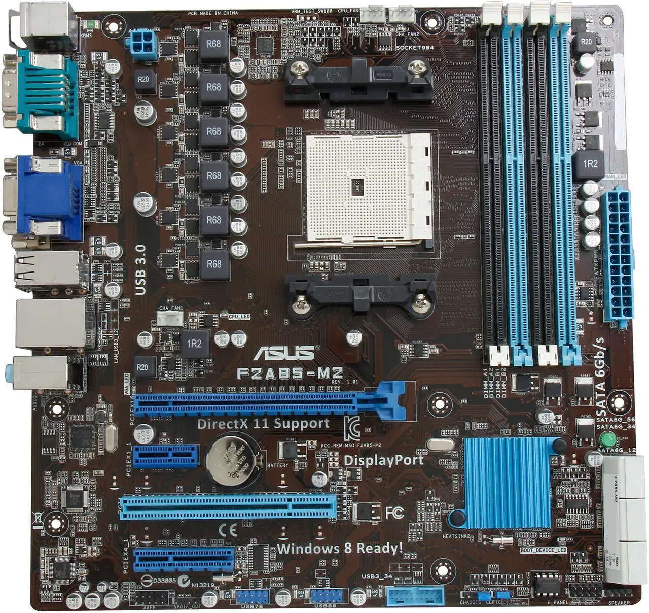 Alt view image 3 of 5 - ASUS F2A85-M2 FM2 AMD A85X (Hudson D4) USB 3.0 Micro ATX AMD Motherboard