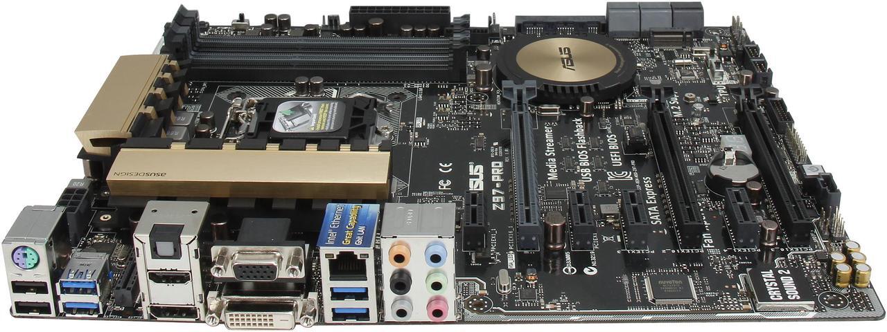 Alt view image 3 of 5 - ASUS Z97-PRO LGA 1150 Intel Z97 HDMI SATA 6Gb/s USB 3.0 ATX Intel Motherboard