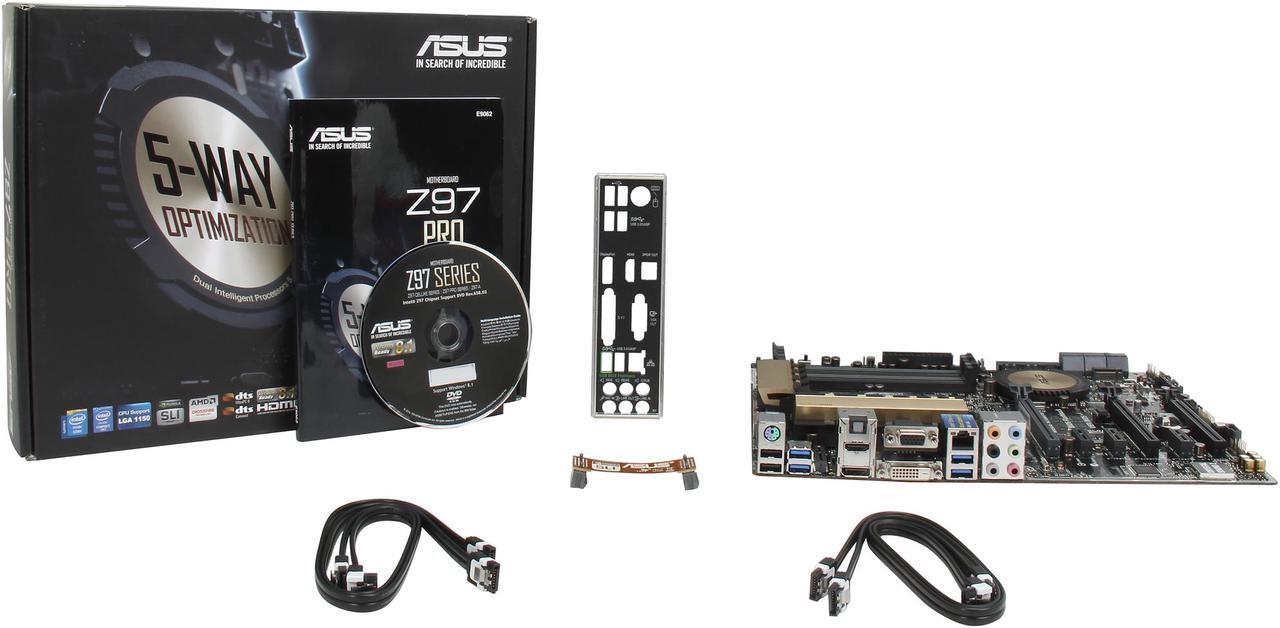 Alt view image 6 of 5 - ASUS Z97-PRO LGA 1150 Intel Z97 HDMI SATA 6Gb/s USB 3.0 ATX Intel Motherboard