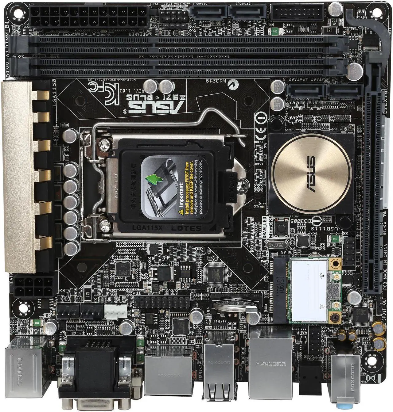 Alt view image 3 of 5 - ASUS Z97I-PLUS LGA 1150 Intel Z97 HDMI USB 3.0 Mini ITX Intel Motherboard