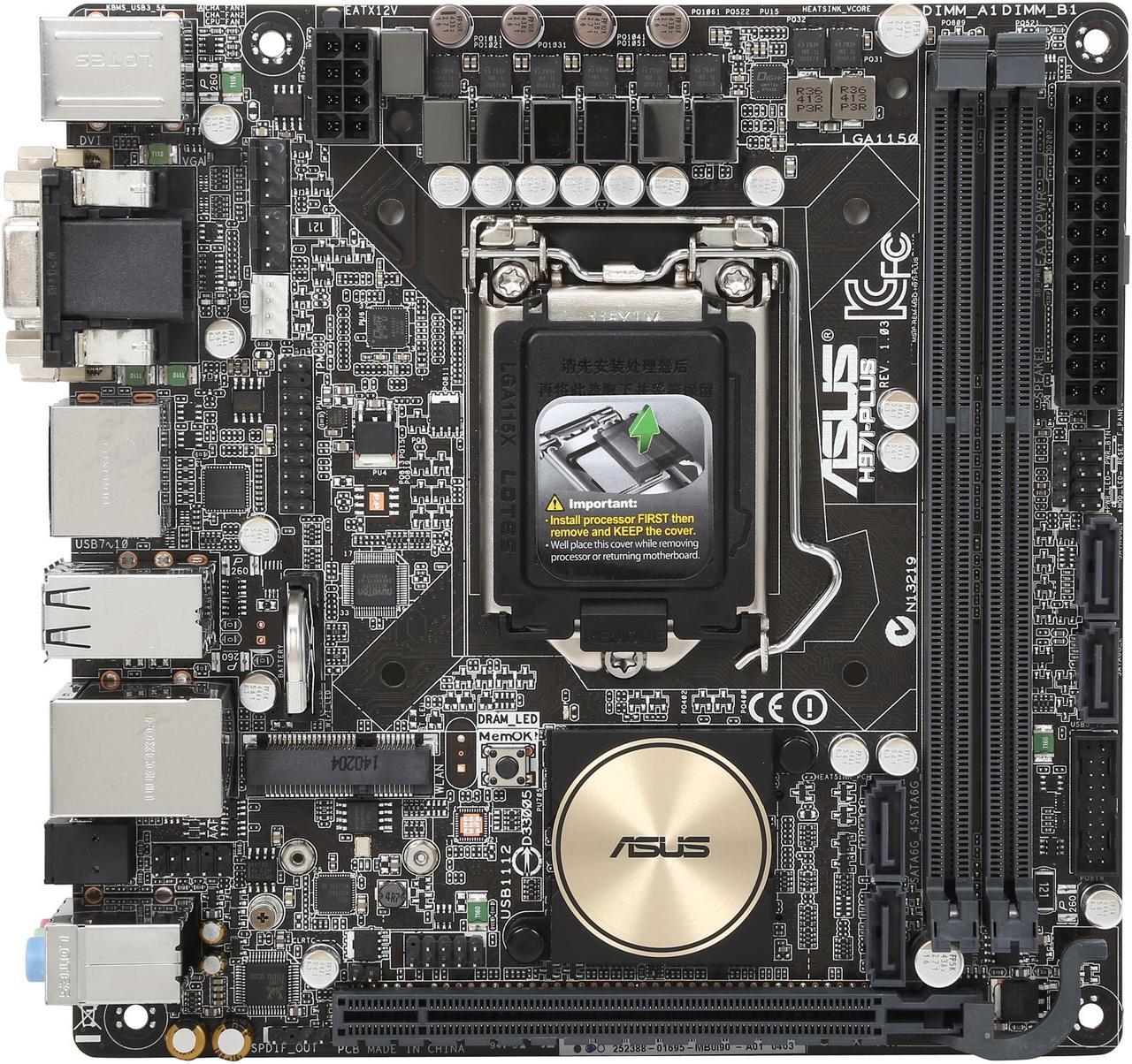 Alt view image 4 of 5 - ASUS H97I-PLUS LGA 1150 Intel H97 HDMI USB 3.0 Mini ITX Intel Motherboard