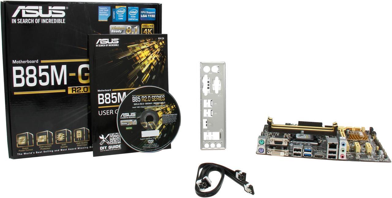 Alt view image 6 of 5 - ASUS B85M-G R2.0 LGA 1150 Intel B85 HDMI USB 3.0 Micro ATX Intel Motherboard