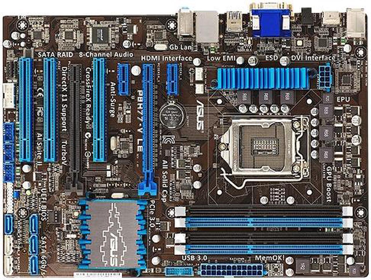 ASUS P8H77-V LGA 1155 Intel H77 HDMI SATA 6Gb/s USB 3.0 ATX Intel Motherboard