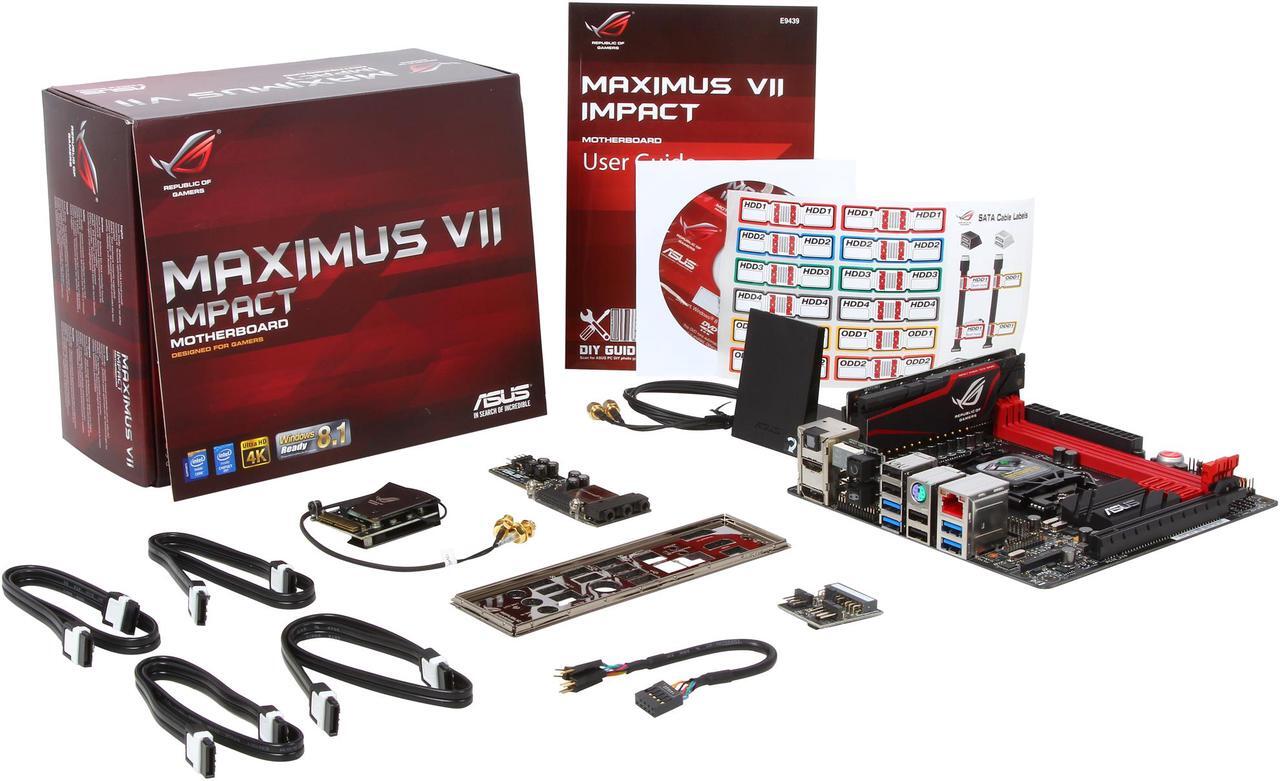 Alt view image 5 of 5 - ASUS ROG MAXIMUS VII IMPACT LGA 1150 Intel Z97 HDMI SATA 6Gb/s USB 3.0 Mini ITX Intel Gaming Motherboard