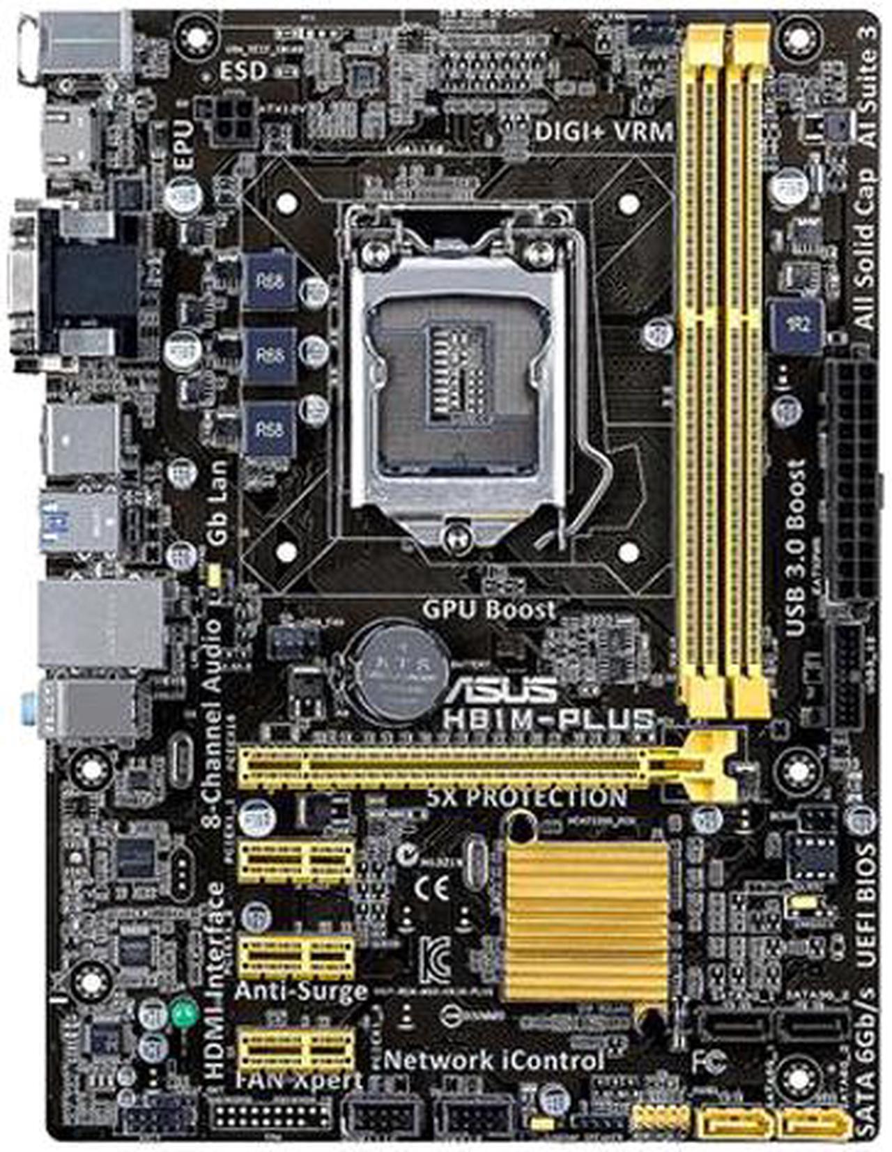 Main image of Asus H81M-PLUS Desktop Motherboard - Intel H81 Chipset - Socket H3 LGA-1150