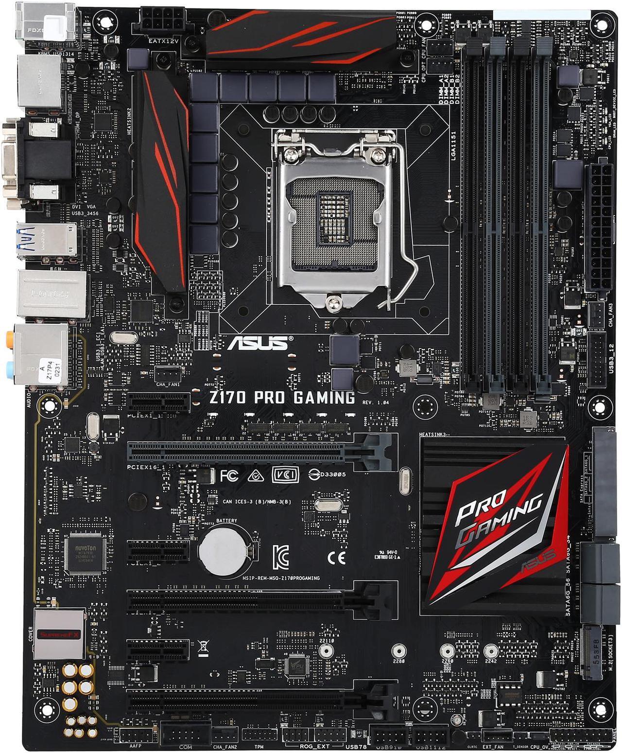 Alt view image 4 of 5 - ASUS Z170 PRO GAMING LGA 1151 Intel Z170 HDMI SATA 6Gb/s USB 3.1 ATX Intel Motherboard