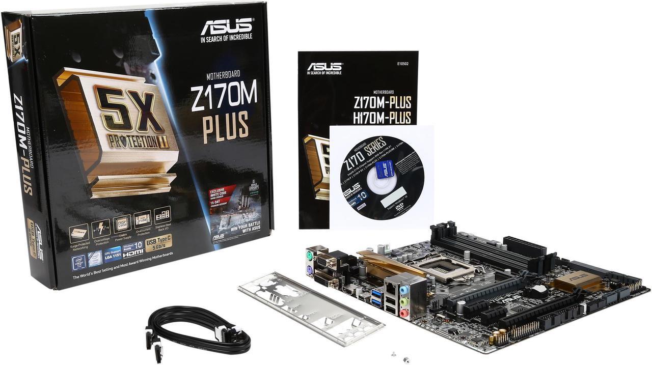 Alt view image 6 of 5 - ASUS Z170M-PLUS LGA 1151 Intel Z170 HDMI USB 3.0 Micro ATX Intel Motherboard