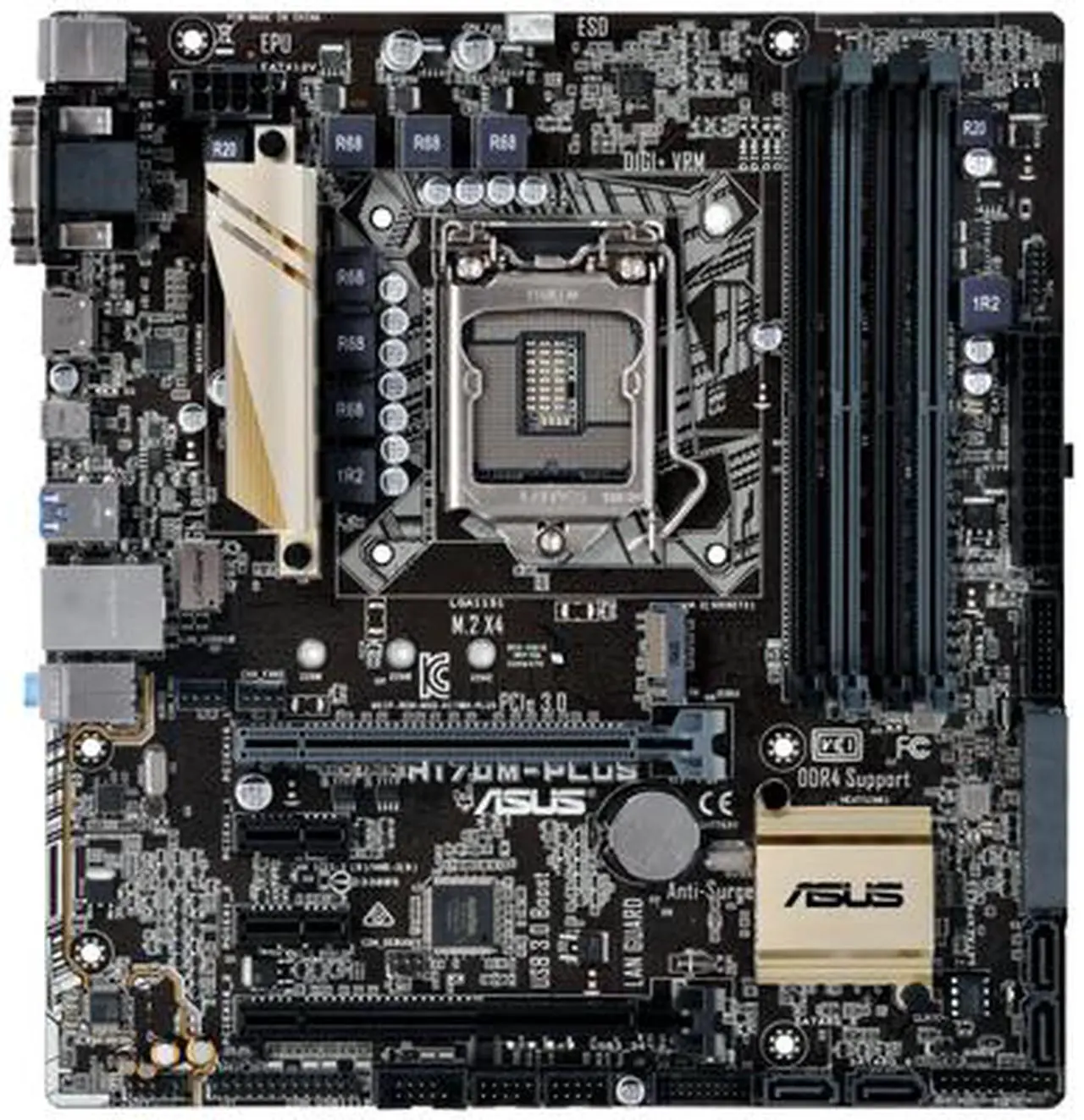 Alt view image 2 of 3 - ASUS H170M-PLUS/CSM LGA 1151 Intel H170 HDMI USB 3.0 Micro ATX Intel Motherboard