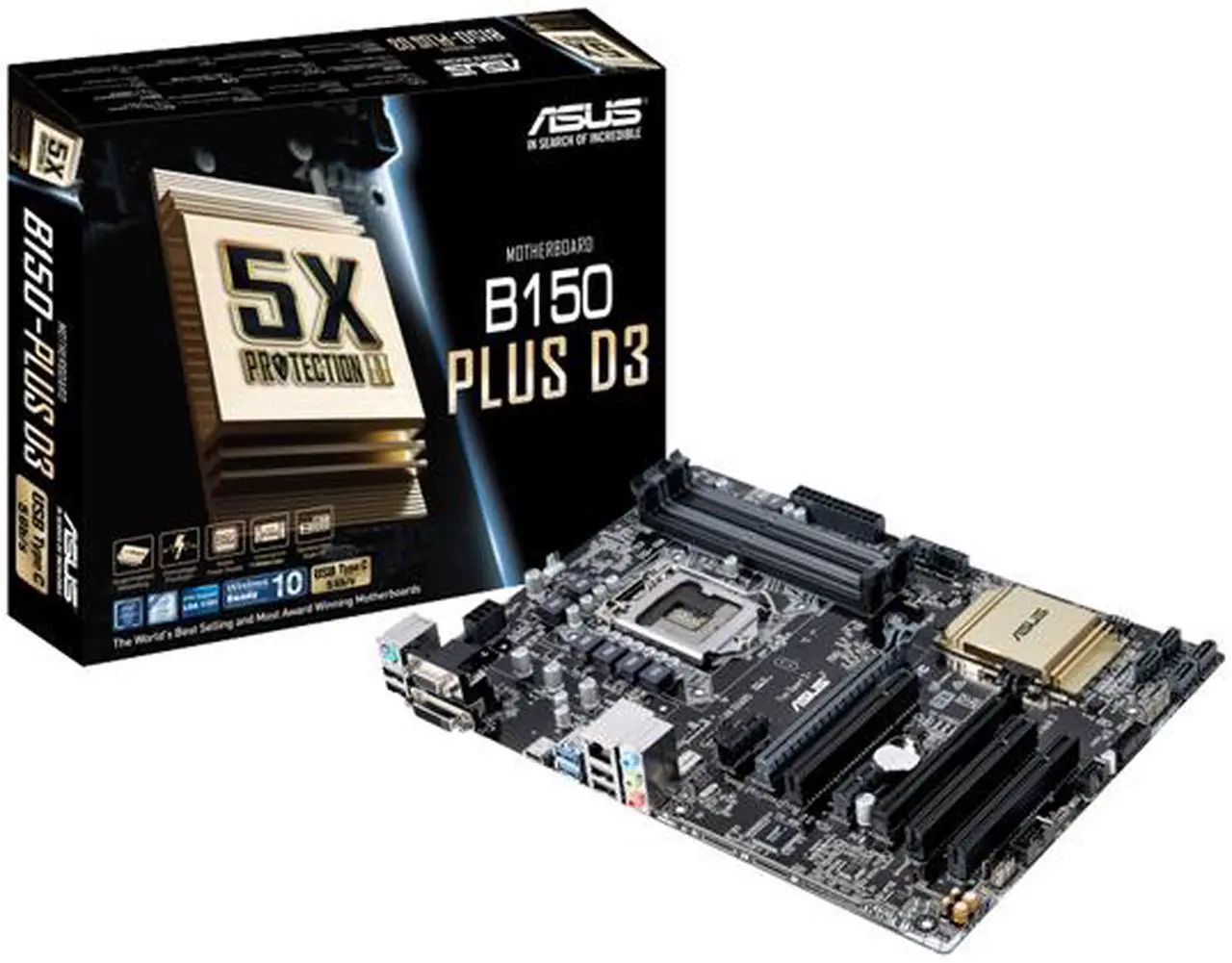 Alt view image 3 of 3 - ASUS B150-PLUS D3 LGA 1151 Intel B150 USB 3.0 ATX Intel Motherboard