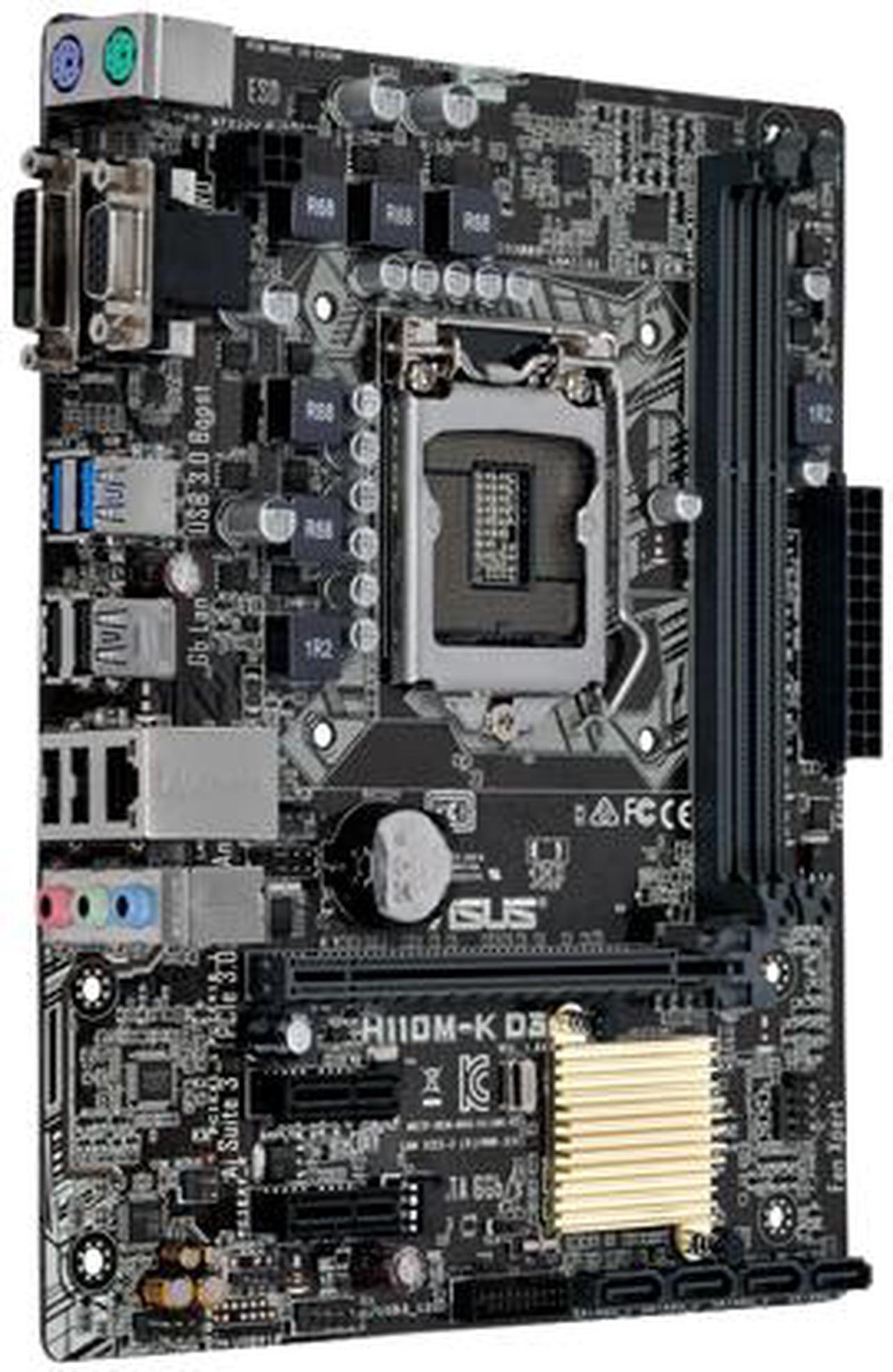 Alt view image 3 of 8 - ASUS H110M-K D3 LGA 1151 Intel H110 USB 3.0 Micro ATX Intel Motherboard