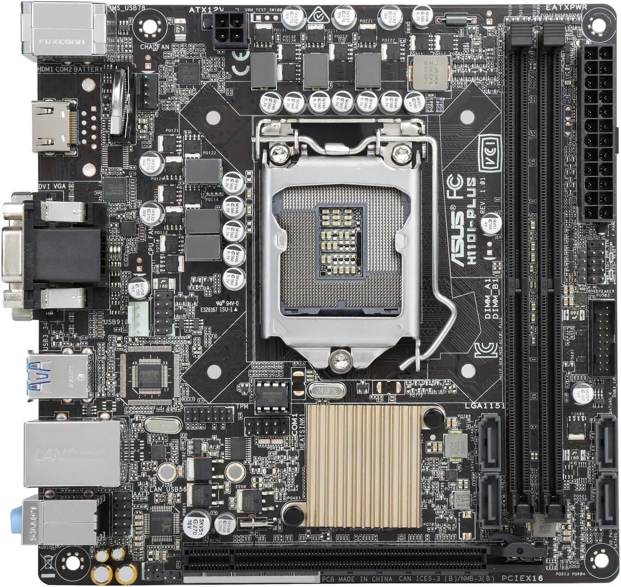 Alt view image 3 of 5 - ASUS H110I-PLUS/CSM LGA 1151 Intel H110 HDMI USB 3.1 Mini ITX Intel Motherboard