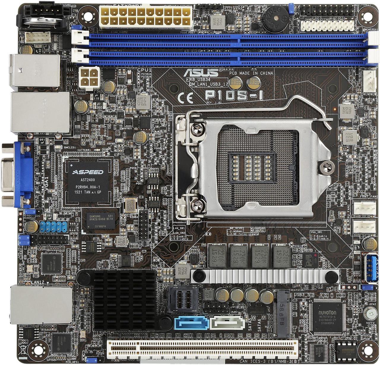 Alt view image 4 of 5 - ASUS P10S-I Mini ITX Server Motherboard LGA 1151 Intel C232