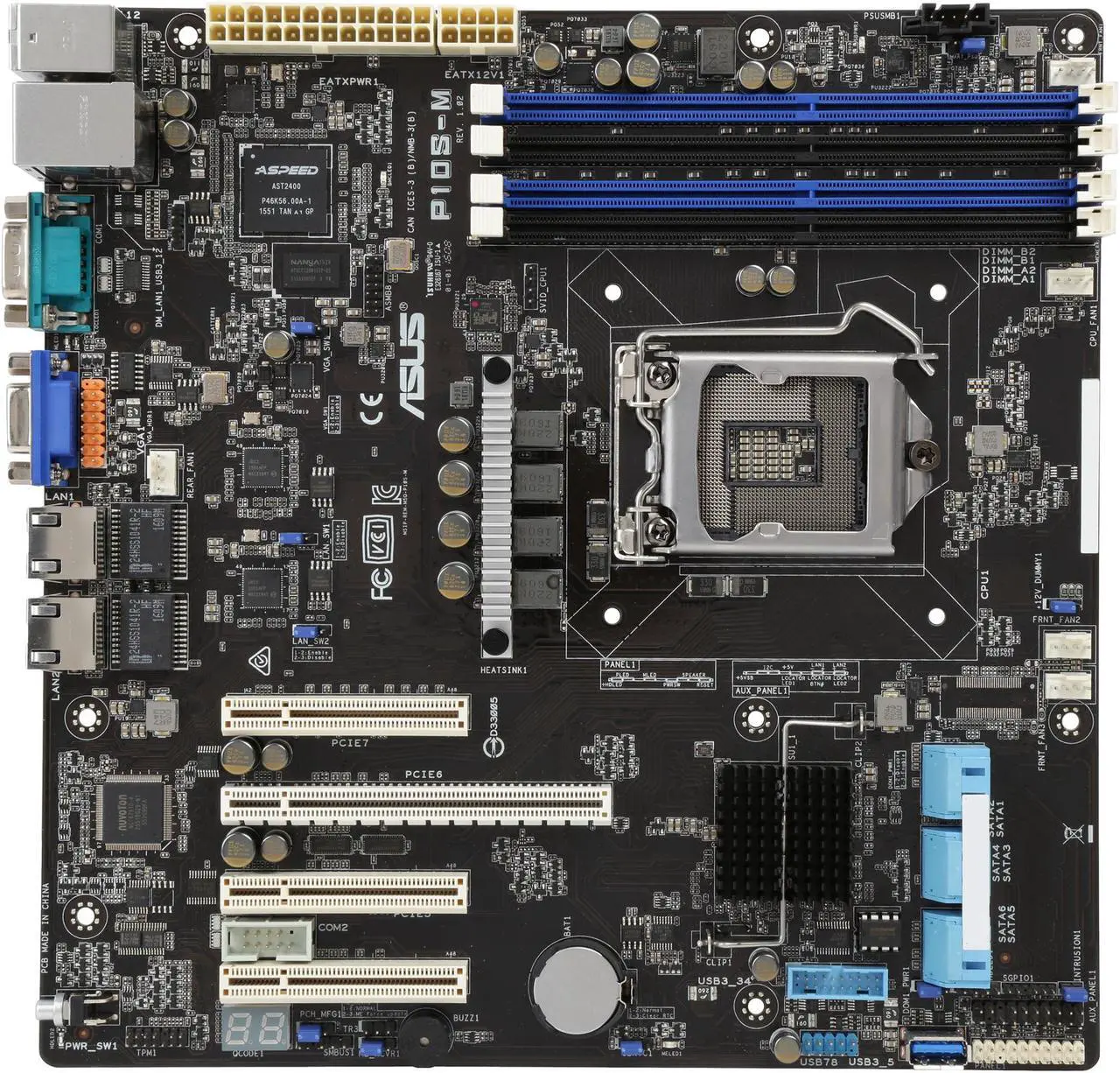 Alt view image 4 of 5 - ASUS P10S-M uATX Motherboards - Server LGA 1151 Intel C232