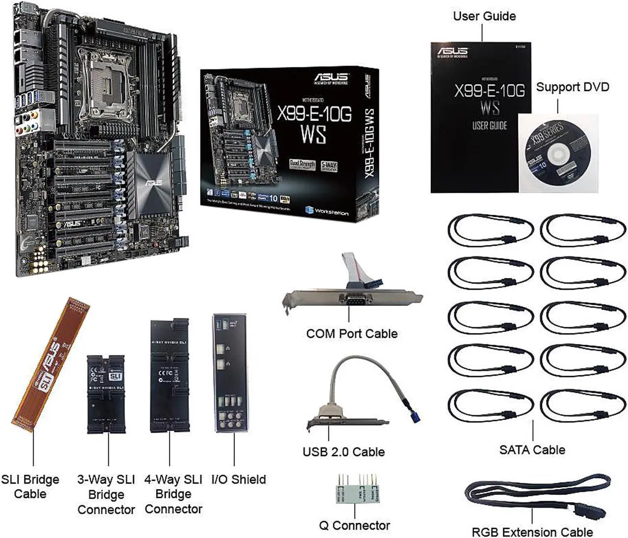 Alt view image 5 of 6 - ASUS X99-E-10G WS LGA 2011-v3 Intel X99 USB 3.1 CEB Intel Motherboard
