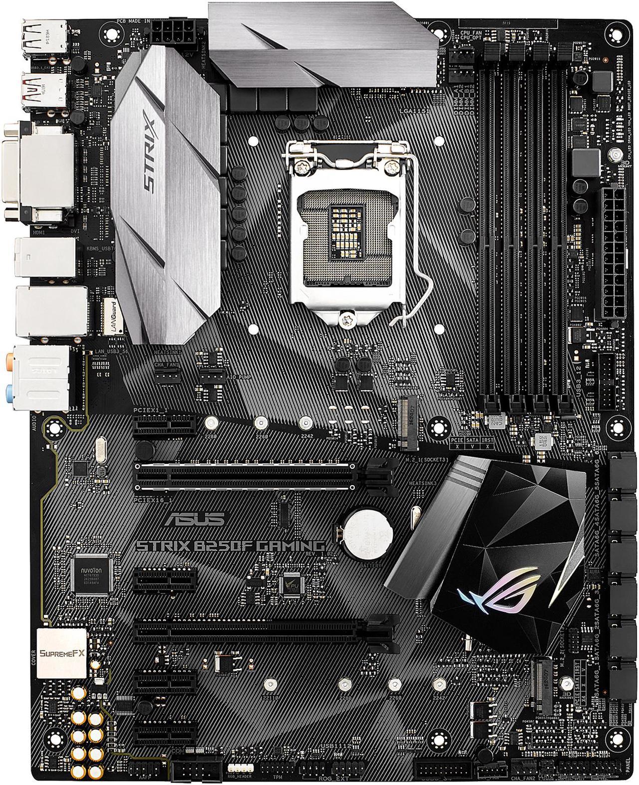 ASUS ROG STRIX B250F GAMING LGA 1151 Intel B250 HDMI SATA 6Gb/s USB 3.1 USB 3.0 ATX Motherboards - Intel