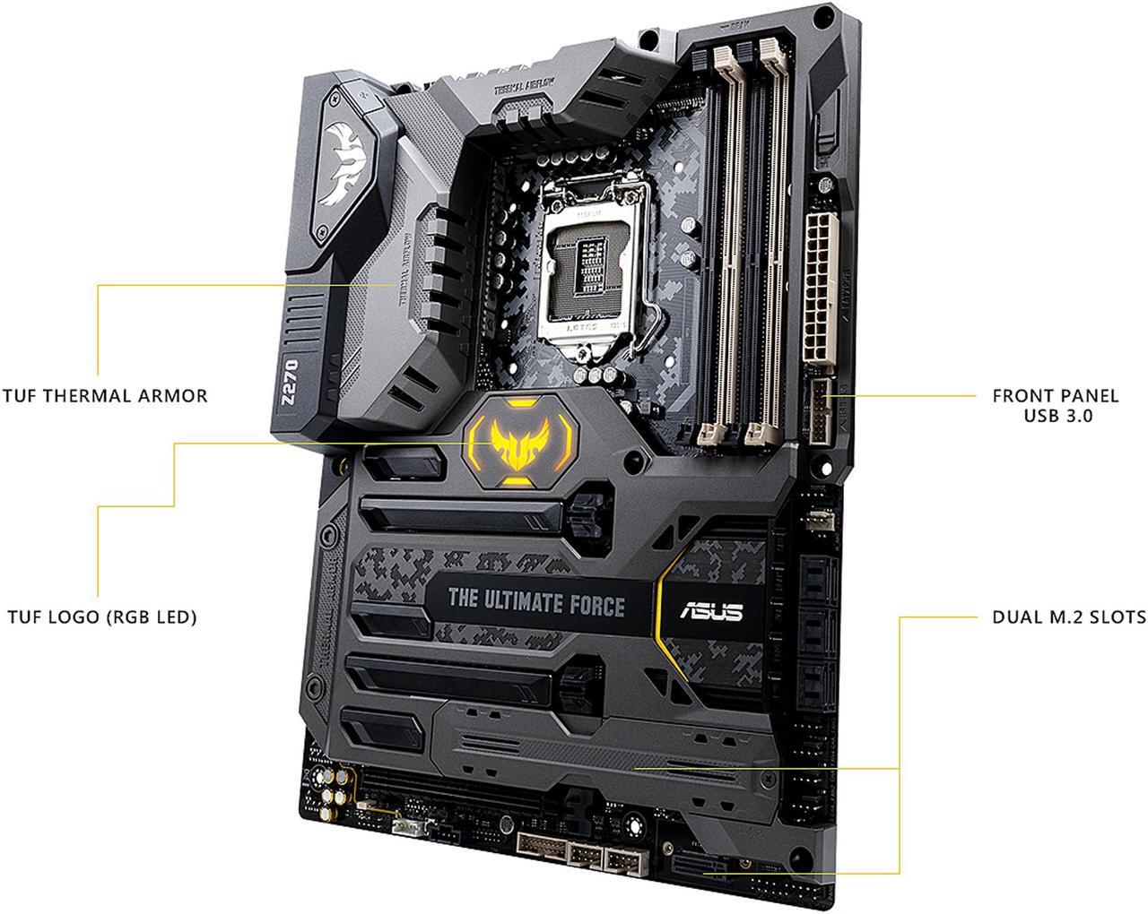 Alt view image 4 of 9 - ASUS TUF Z270 Mark 1 LGA1151 DDR4 DP HDMI M.2 USB 3.1 Z270 ATX Motherboard