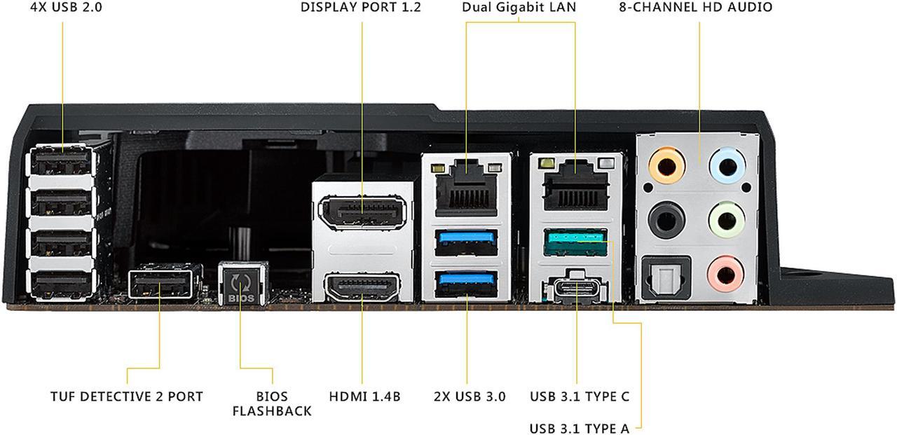 Alt view image 7 of 9 - ASUS TUF Z270 Mark 1 LGA1151 DDR4 DP HDMI M.2 USB 3.1 Z270 ATX Motherboard