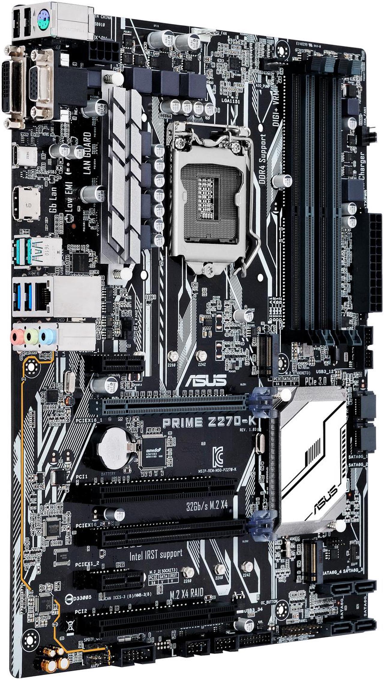 Alt view image 3 of 7 - ASUS Prime PRIME Z270-K LGA 1151 Intel Z270 HDMI SATA 6Gb/s USB 3.1 USB 3.0 ATX Motherboards - Intel