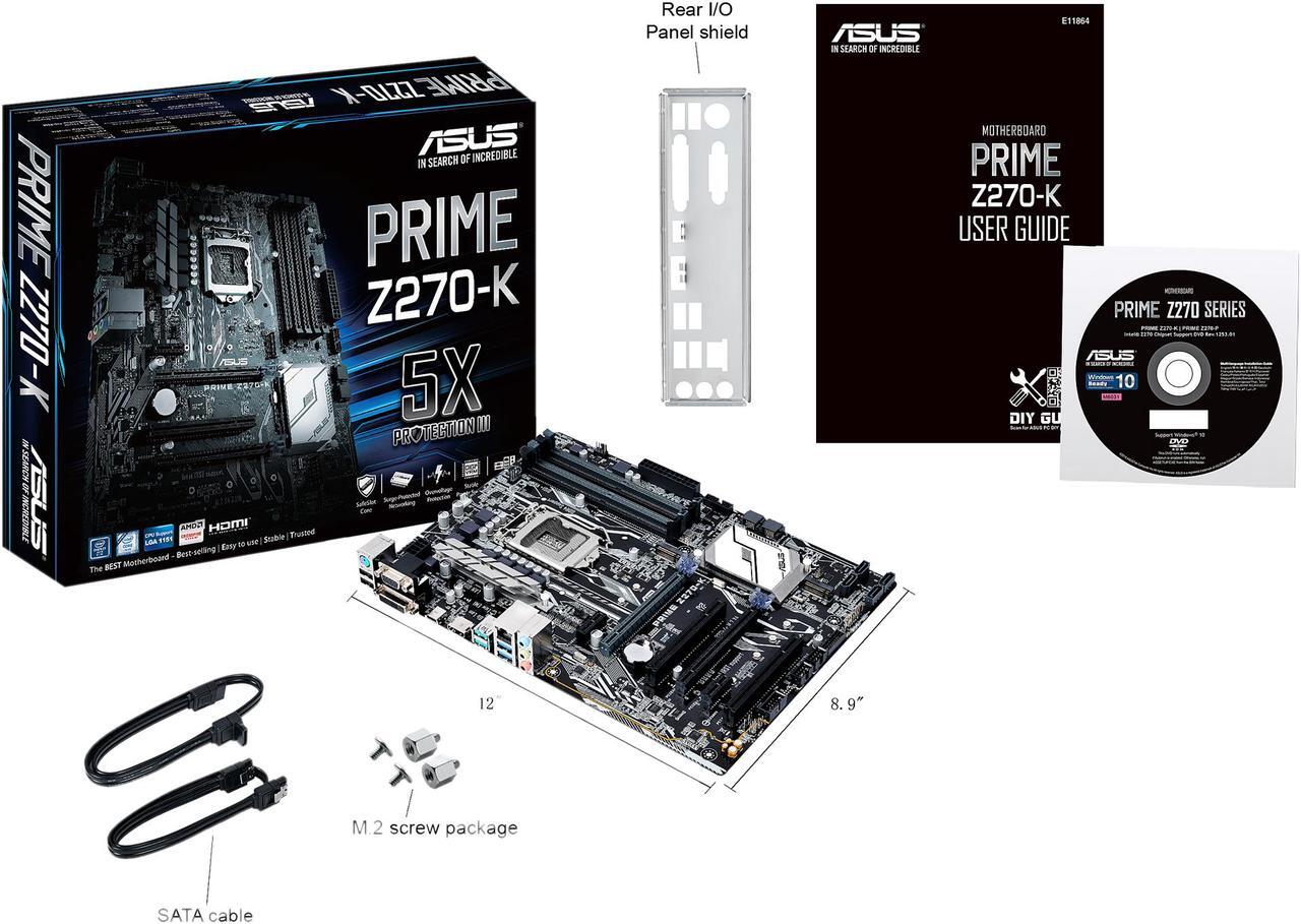 Alt view image 5 of 7 - ASUS Prime PRIME Z270-K LGA 1151 Intel Z270 HDMI SATA 6Gb/s USB 3.1 USB 3.0 ATX Motherboards - Intel
