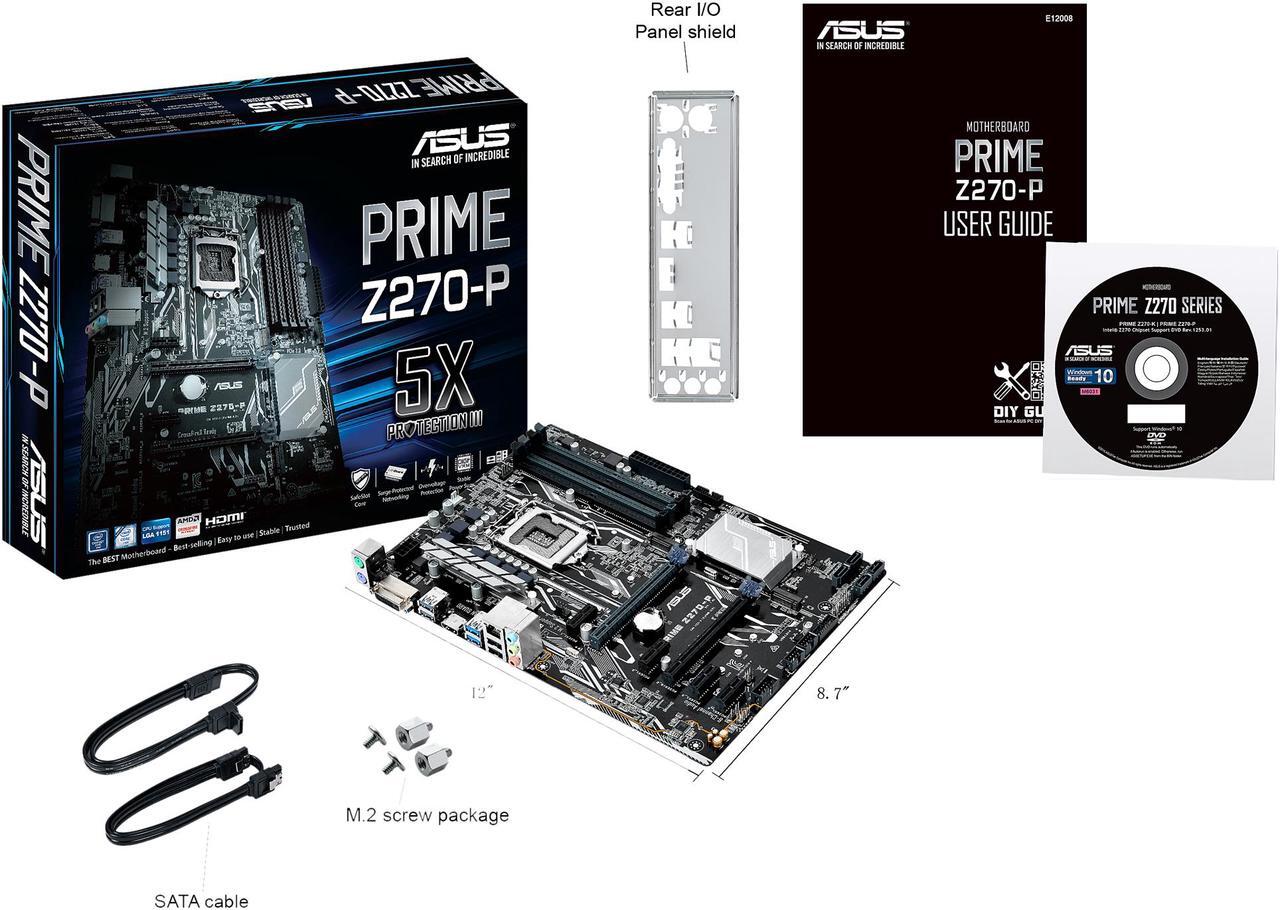 Alt view image 5 of 7 - ASUS PRIME Z270-P LGA 1151 Intel Z270 HDMI SATA 6Gb/s USB 3.0 ATX Motherboards - Intel