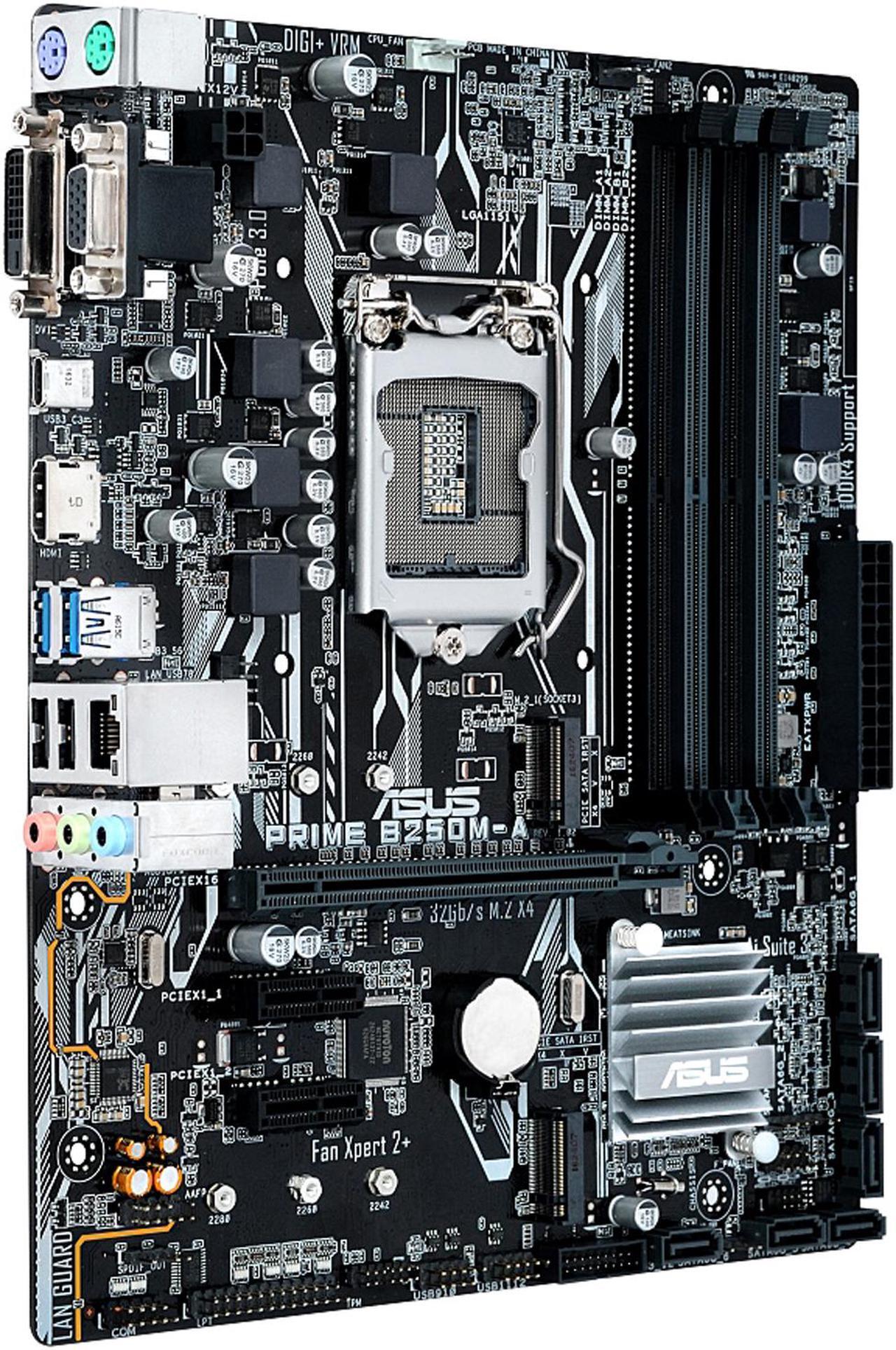 Alt view image 3 of 5 - ASUS PRIME B250M-A LGA 1151 Intel B250 HDMI SATA 6Gb/s USB 3.1 USB 3.0 Micro ATX Intel Motherboard
