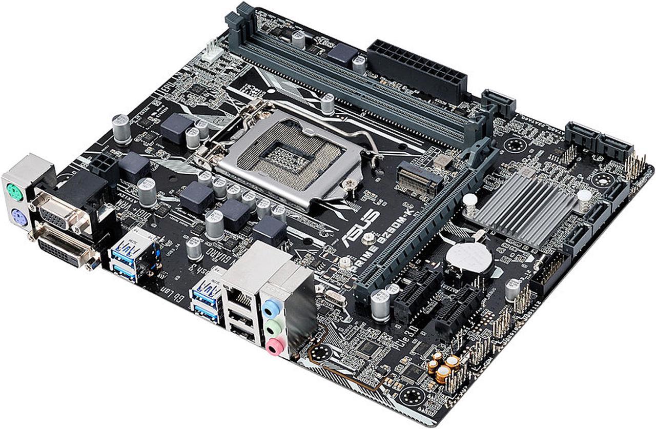 ASUS PRIME B250M-K LGA 1151 Intel B250 SATA 6Gb/s USB 3.0 Micro ATX Motherboards - Intel