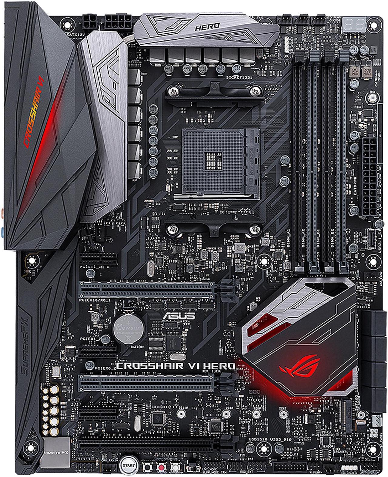 Main image of ASUS ROG Crosshair VI Hero AM4 AMD X370 USB 3.1 ATX AMD Motherboard
