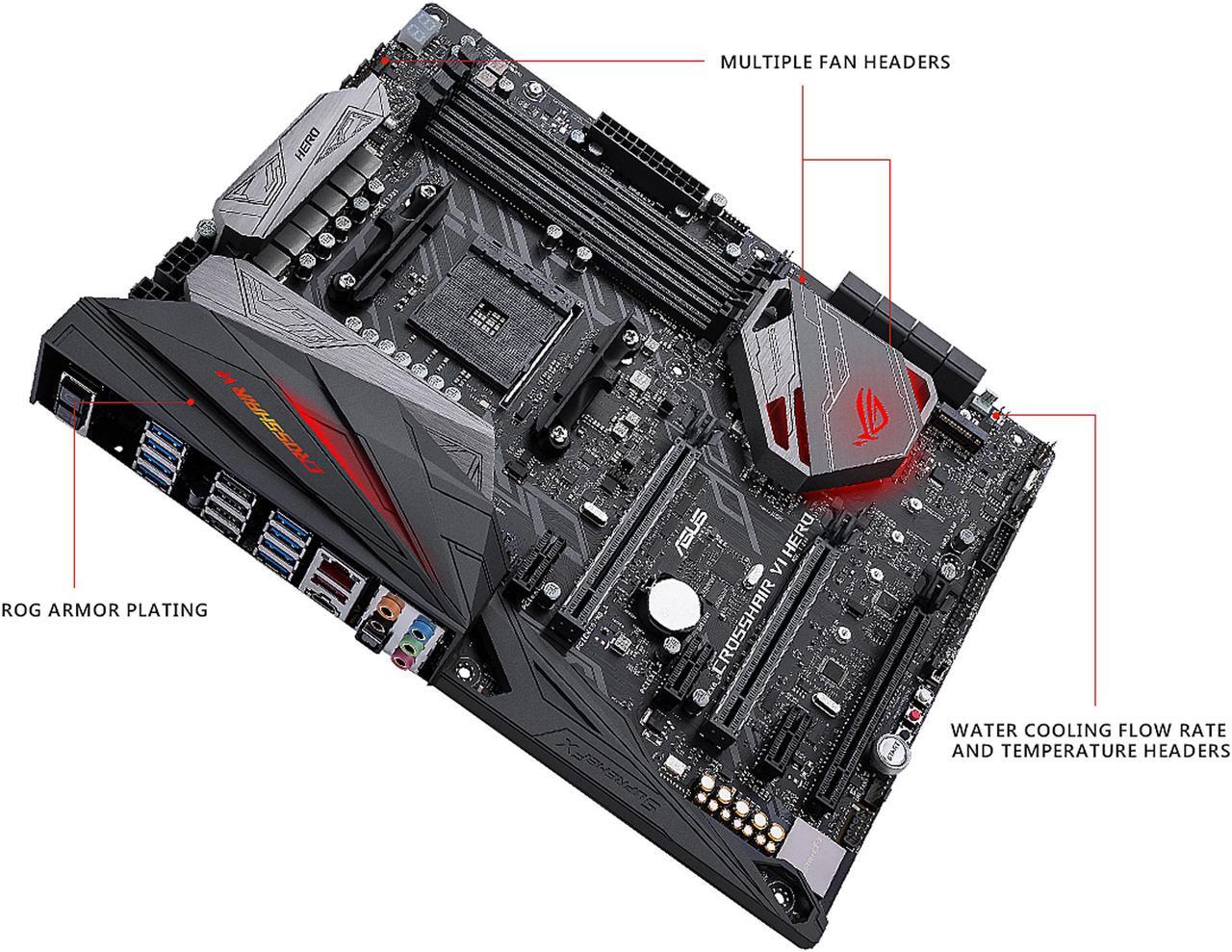 Alt view image 4 of 6 - ASUS ROG Crosshair VI Hero AM4 AMD X370 USB 3.1 ATX AMD Motherboard