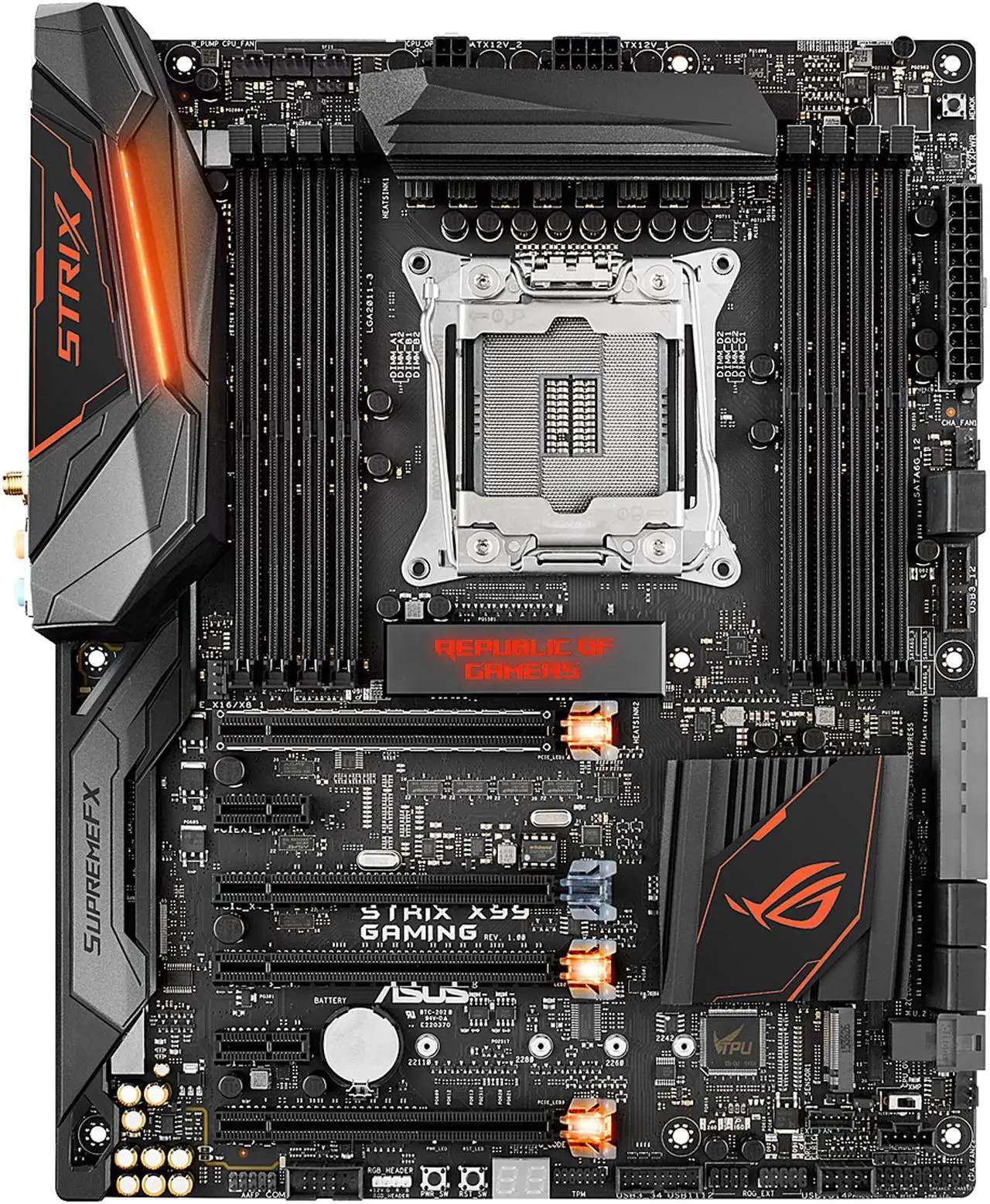 ASUS ROG STRIX X99 GAMING/RGB STRIP with Aura RGB Strip by DeepCool LGA 2011-v3 DDR4 M.2 U.2 X99 ATX Motherboard with Onboard AC Wi-Fi and USB 3.1
