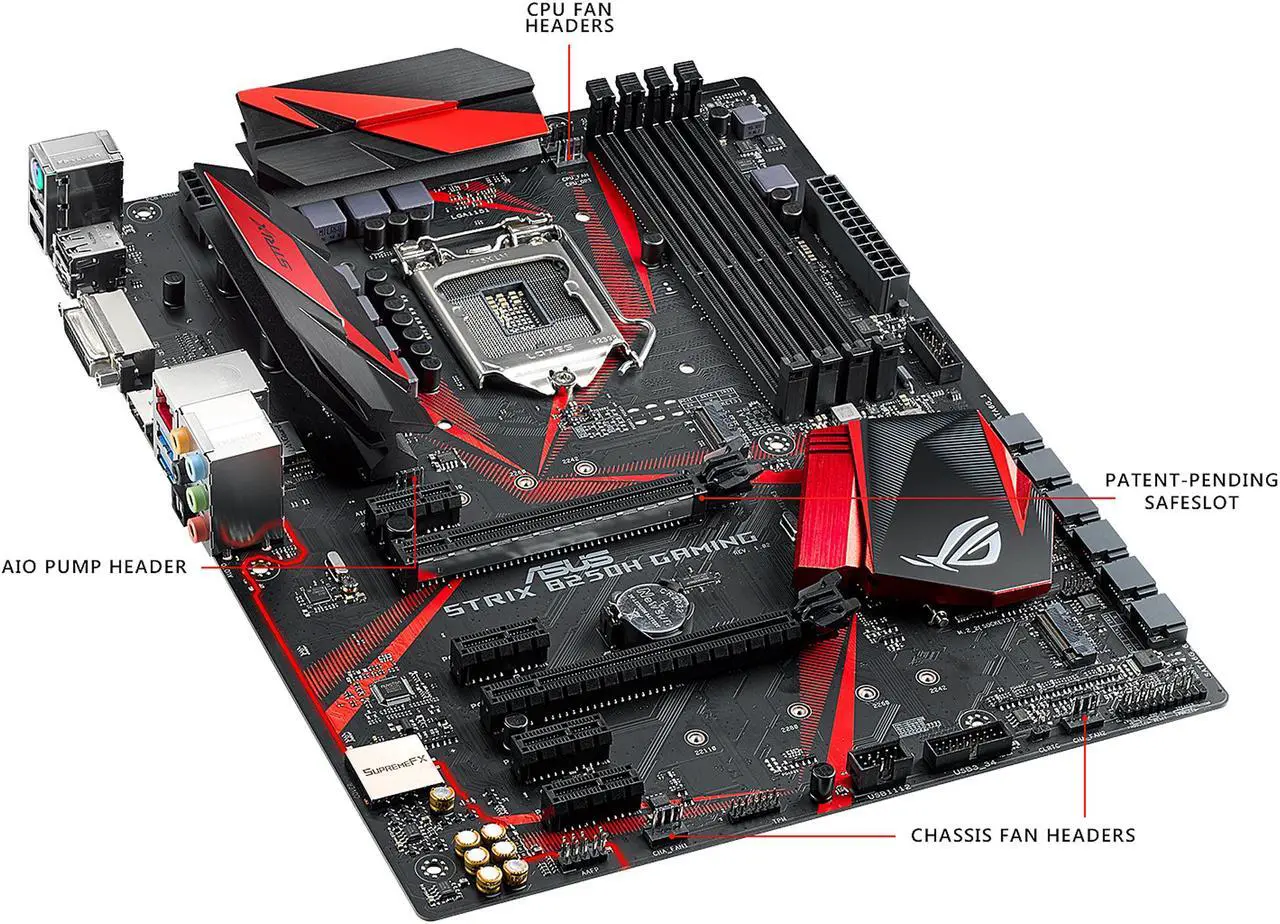 Alt view image 4 of 7 - ASUS ROG STRIX B250H GAMING LGA1151 DDR4 HDMI DVI M.2 B250 ATX Motherboard with USB 3.1