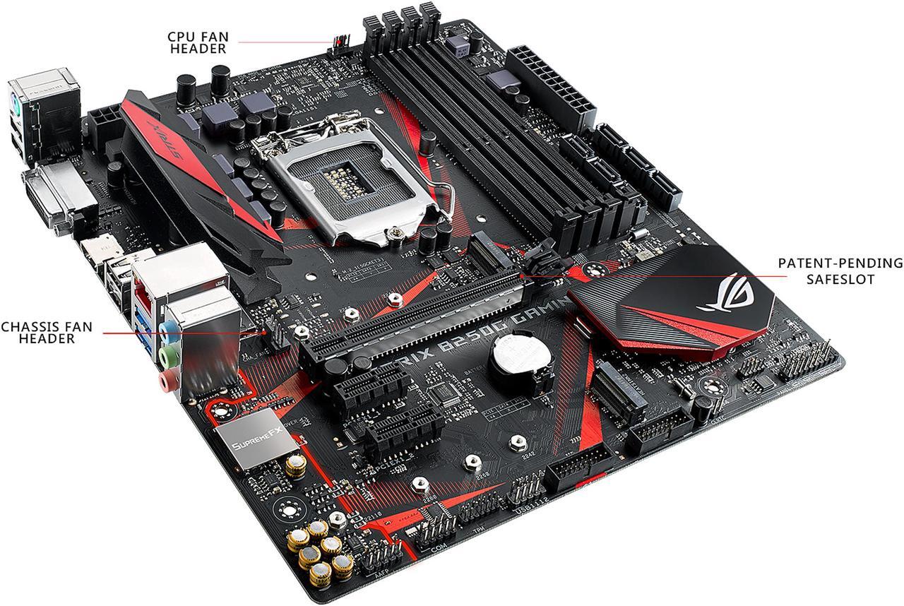 Alt view image 4 of 7 - ASUS ROG STRIX B250G GAMING LGA1151 DDR4 HDMI DVI M.2 Micro-ATX Motherboard with USB 3.1
