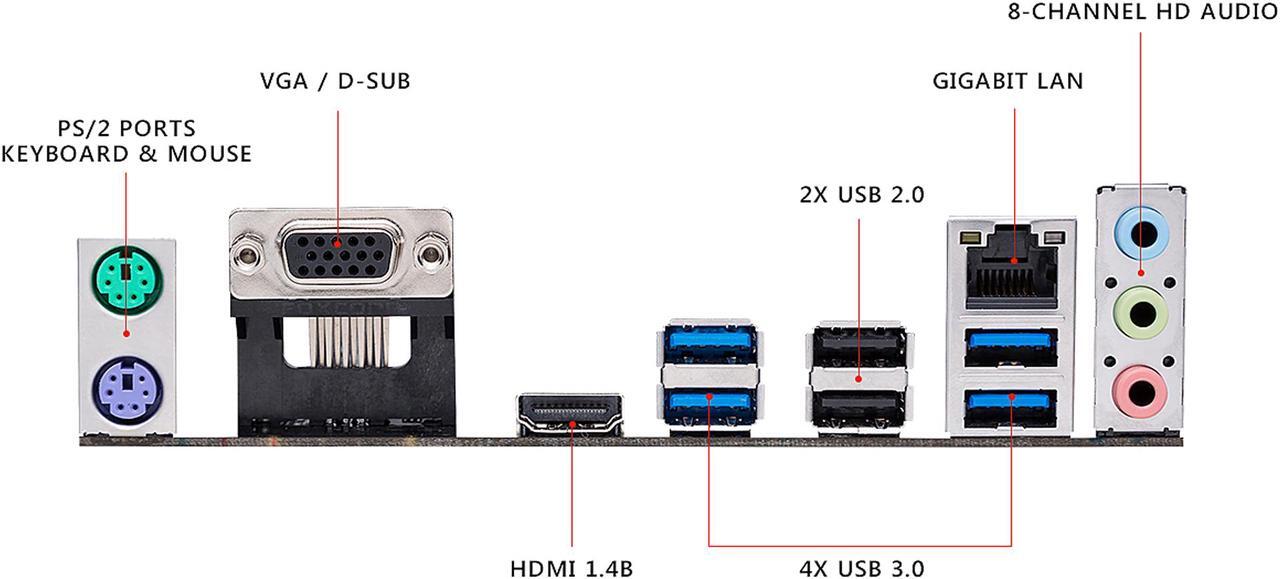 Alt view image 5 of 7 - ASUS Prime A320M-K AMD Ryzen AM4 DDR4 HDMI VGA M.2 Micro-ATX A320 Motherboard