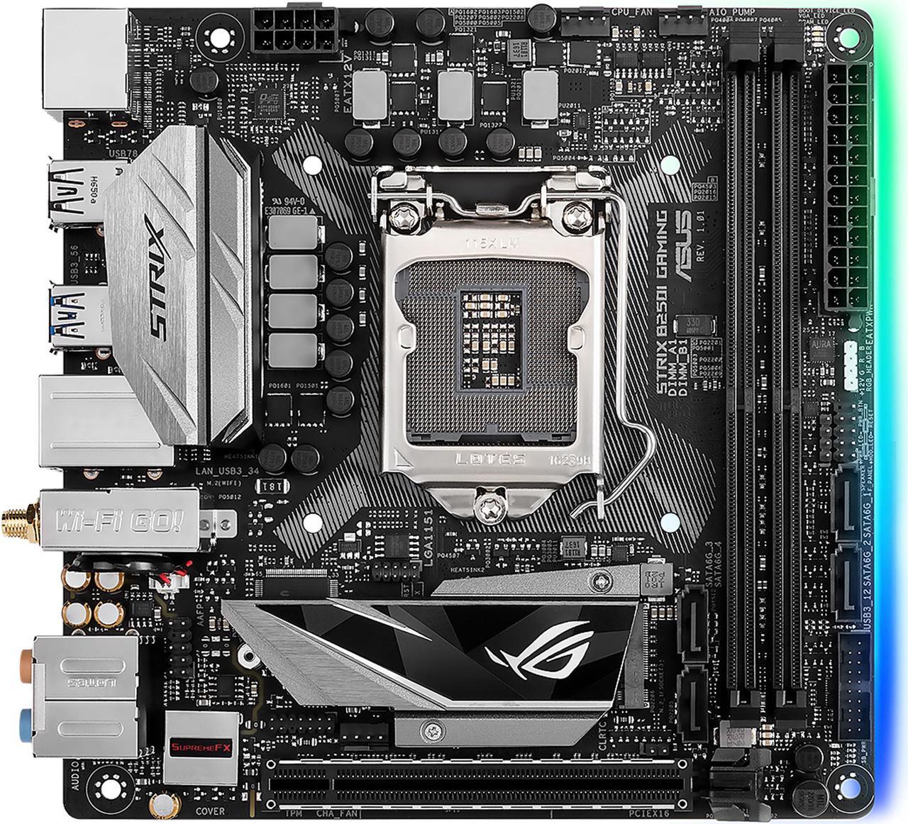 Main image of ASUS ROG Strix B250I Gaming LGA 1151 HDMI USB 3.1 Mini ITX Intel Motherboard