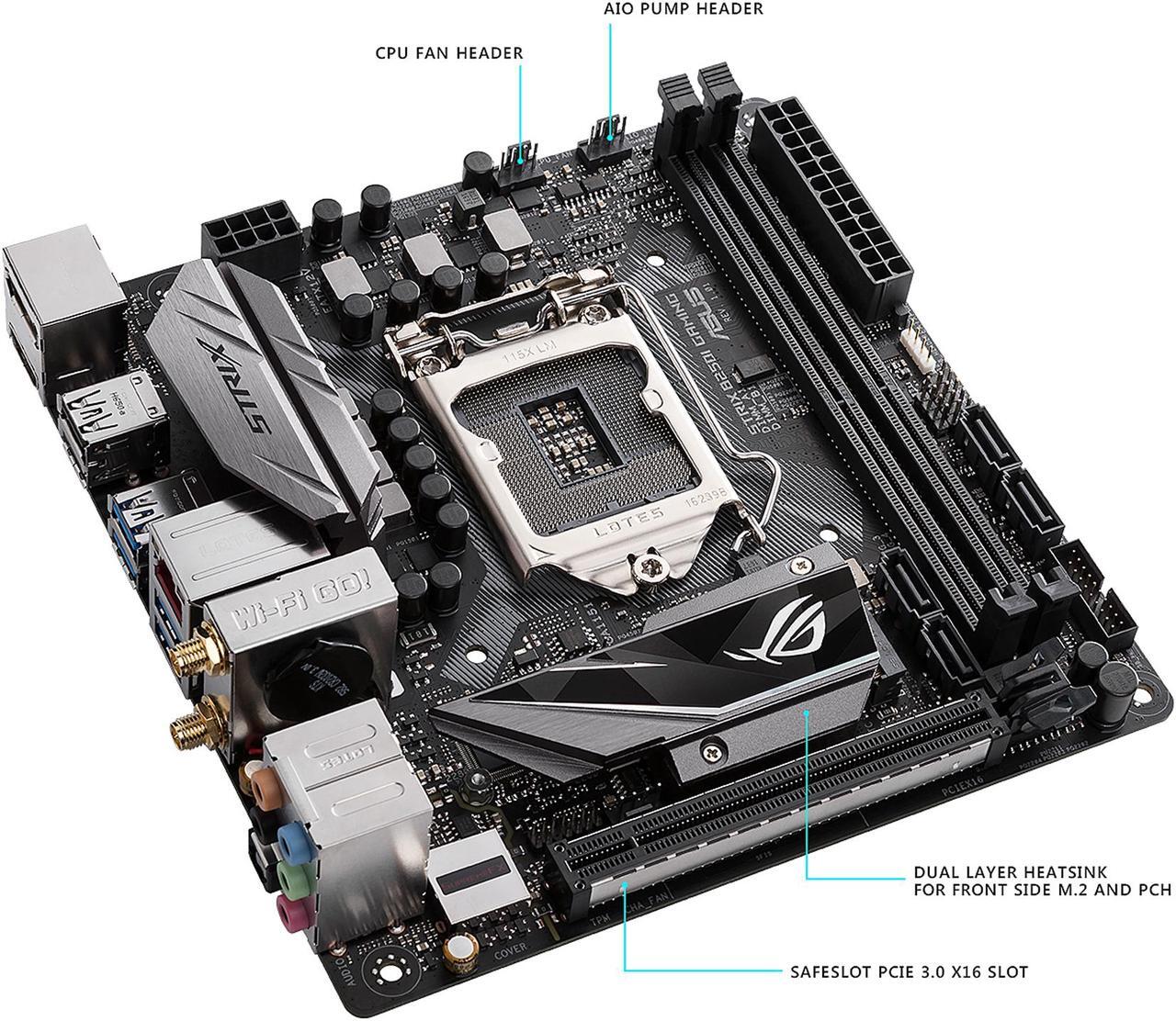 Alt view image 4 of 7 - ASUS ROG Strix B250I Gaming LGA 1151 HDMI USB 3.1 Mini ITX Intel Motherboard