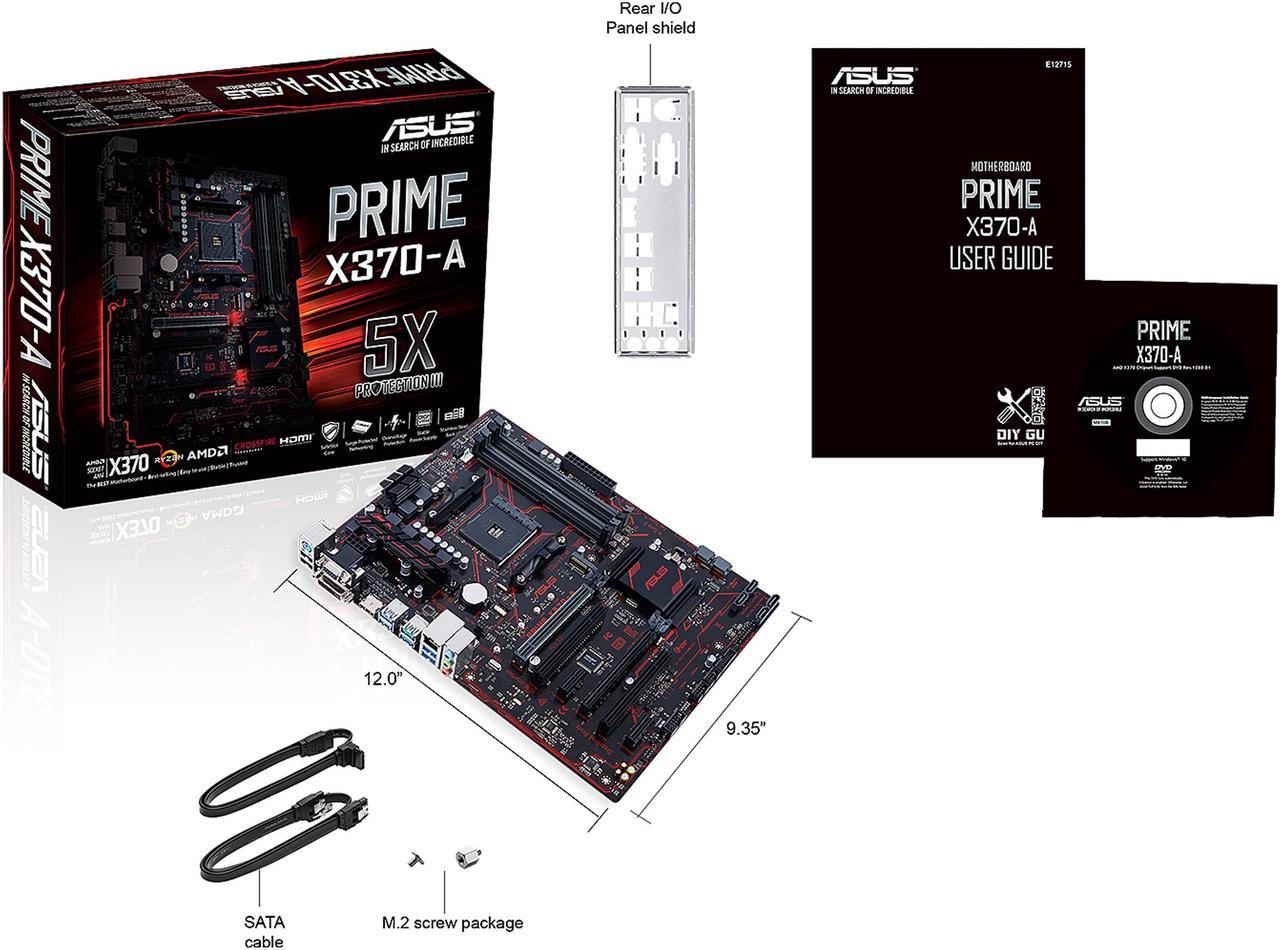 Alt view image 7 of 8 - ASUS PRIME X370-A AMD Ryzen AM4 DDR4 HDMI DVI VGA M.2 USB 3.1 ATX X370 Motherboard