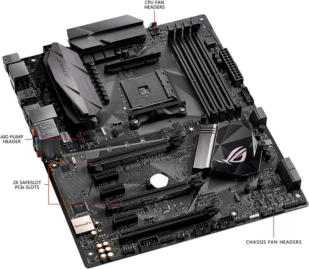 Main image of ASUS ROG STRIX B350-F GAMING AM4 AMD B350 SATA 6Gb/s USB 3.1 HDMI ATX AMD Motherboard