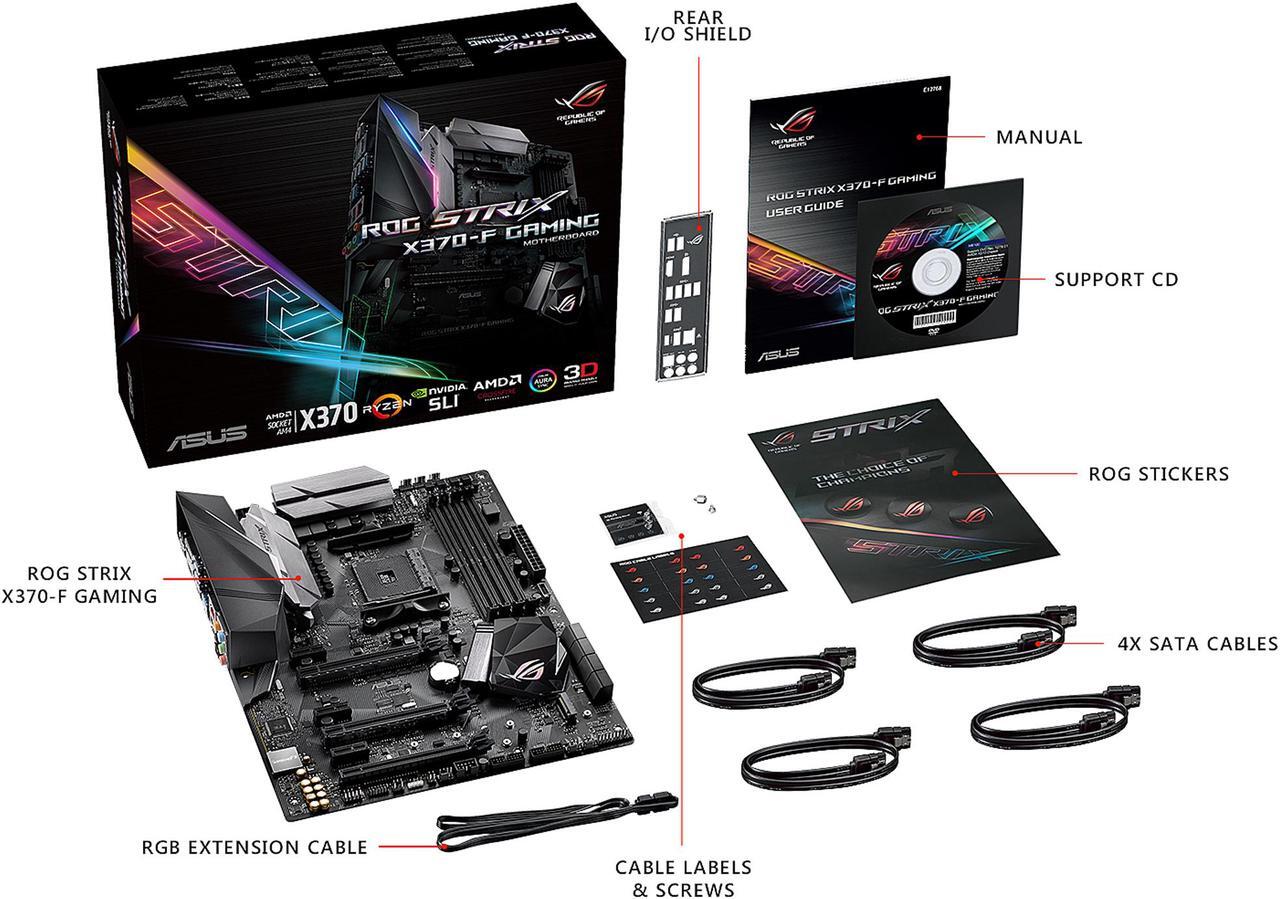 Alt view image 5 of 6 - ASUS ROG STRIX X370-F GAMING AM4 AMD X370 ATX AMD Motherboard