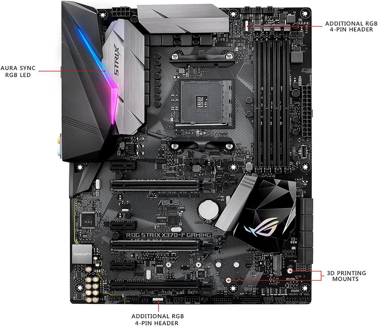 Alt view image 3 of 6 - ASUS ROG STRIX X370-F GAMING AM4 AMD X370 ATX AMD Motherboard