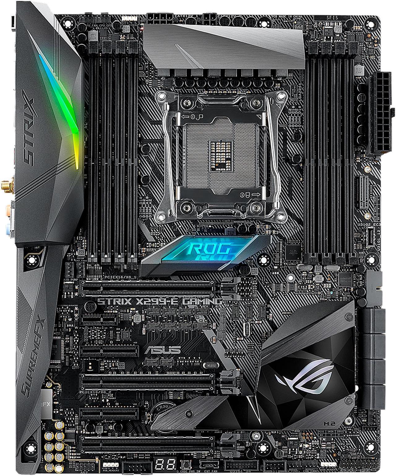 Main image of ASUS ROG STRIX X299-E GAMING LGA2066 DDR4 M.2 USB 3.1 802.11 AC WI-FI X299 ATX Motherboard for Intel Core i9 and i7 X-Series Processors